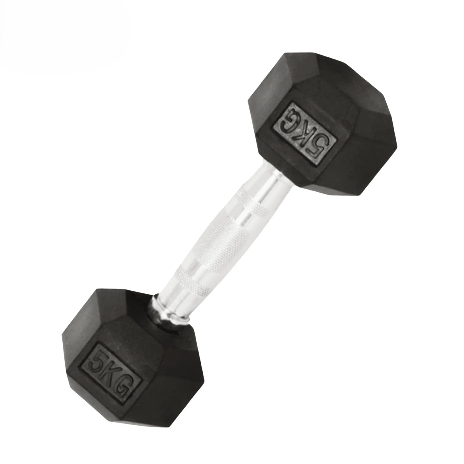 Rubber Hex Dumbbell 5kg (Single) – Durable & Ergonomic Strength Training Dumbbell