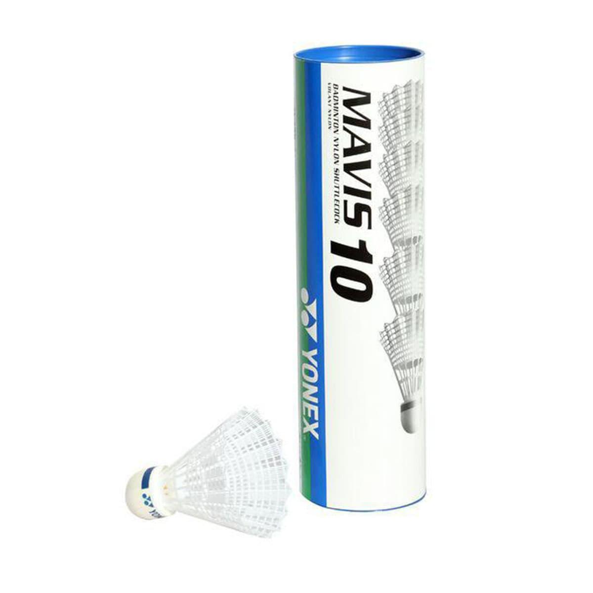 Yonex Mavis 10 Nylon Shuttlecock (6 pcs) – Yellow & White | Durable & Smooth Flight