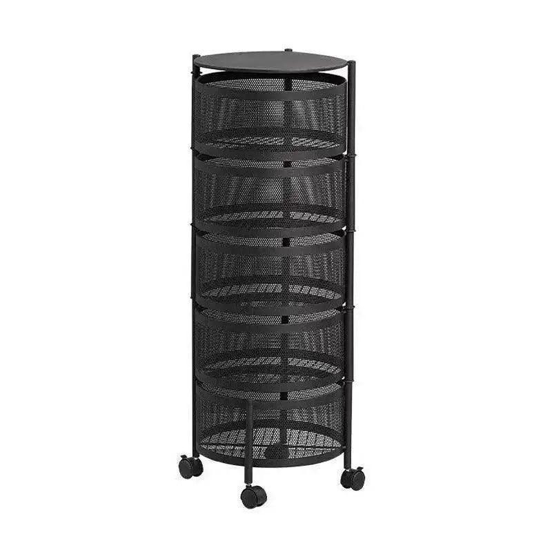 5 Layer Round Shape Kitchen Rack – 360° Rotating Storage Shelf