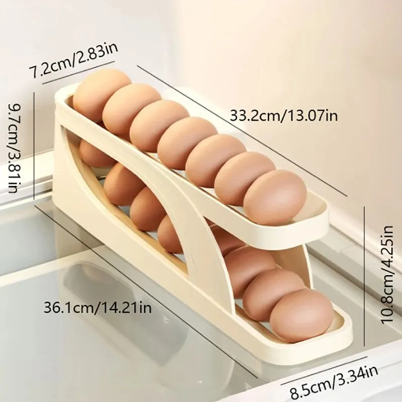 Egg Dispenser Double Layers Egg Holder Fridge Storage Container