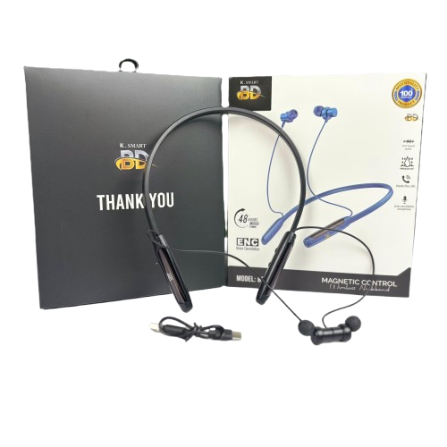 K.Smart Wireless Neckband BD-400 with ENC and 48Hours Battery Backup