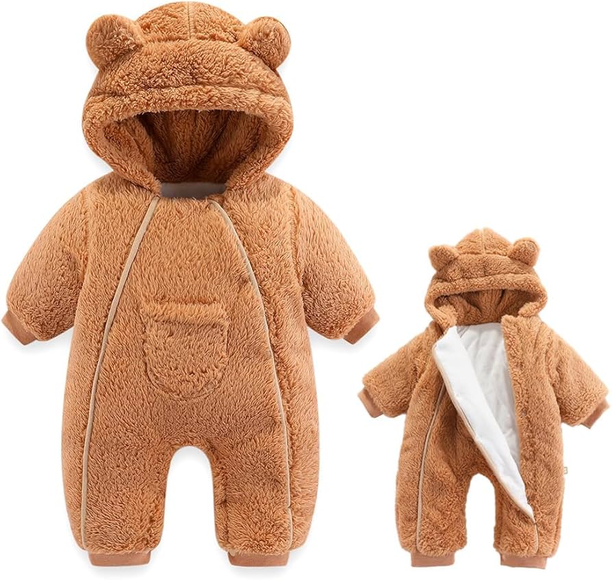 NEW BABY BEAR ROMPERS ( Brown)