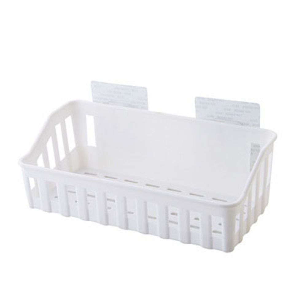 Multifunctional Plastic Bathroom Shelf Organizer Non-perforated Space Saving Corner Basket Wall-mounted Kitchen Storage Rack Soap