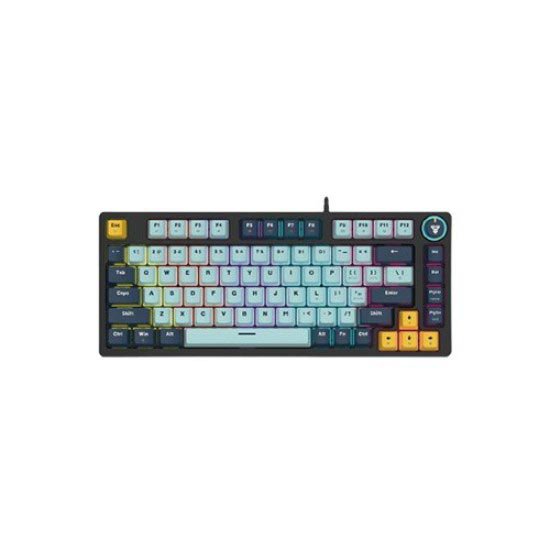Fantech ATOM 96 MK890V2 RGB Wired Mechanical Gaming Keyboard – 95% Layout, Hot-Swappable Switches, Full-Key Anti-Ghosting, Multifunction Knob, 10 RGB Modes (Navy Blue)