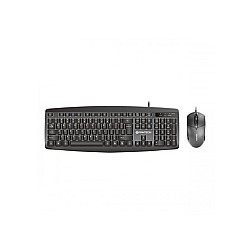 Fantech KM100 USB Keyboard Mouse Combo – Full-Size 104-Key Keyboard, Ergonomic Design, High-Speed Optical Sensor Mouse (1200 DPI), USB 2.0 Wired, Office & Gaming Set
