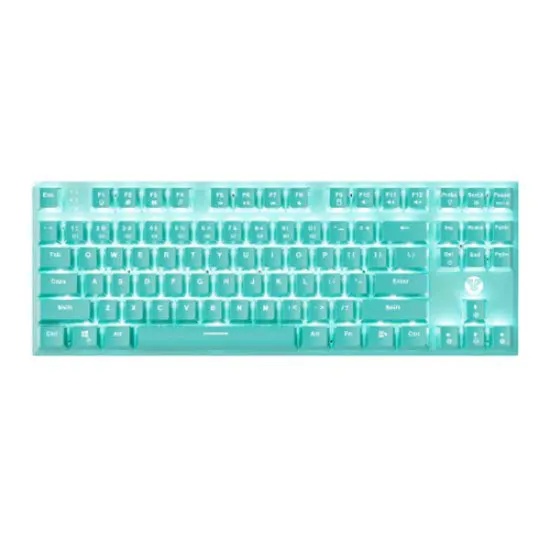 Fantech MAXFIT87 MINT EDITION MK856 RGB Mechanical Gaming Keyboard – TKL, Blue/Red Switch, 87 Keys, 22 RGB Modes, Anti-Ghosting, Metal Top, Mint Edition