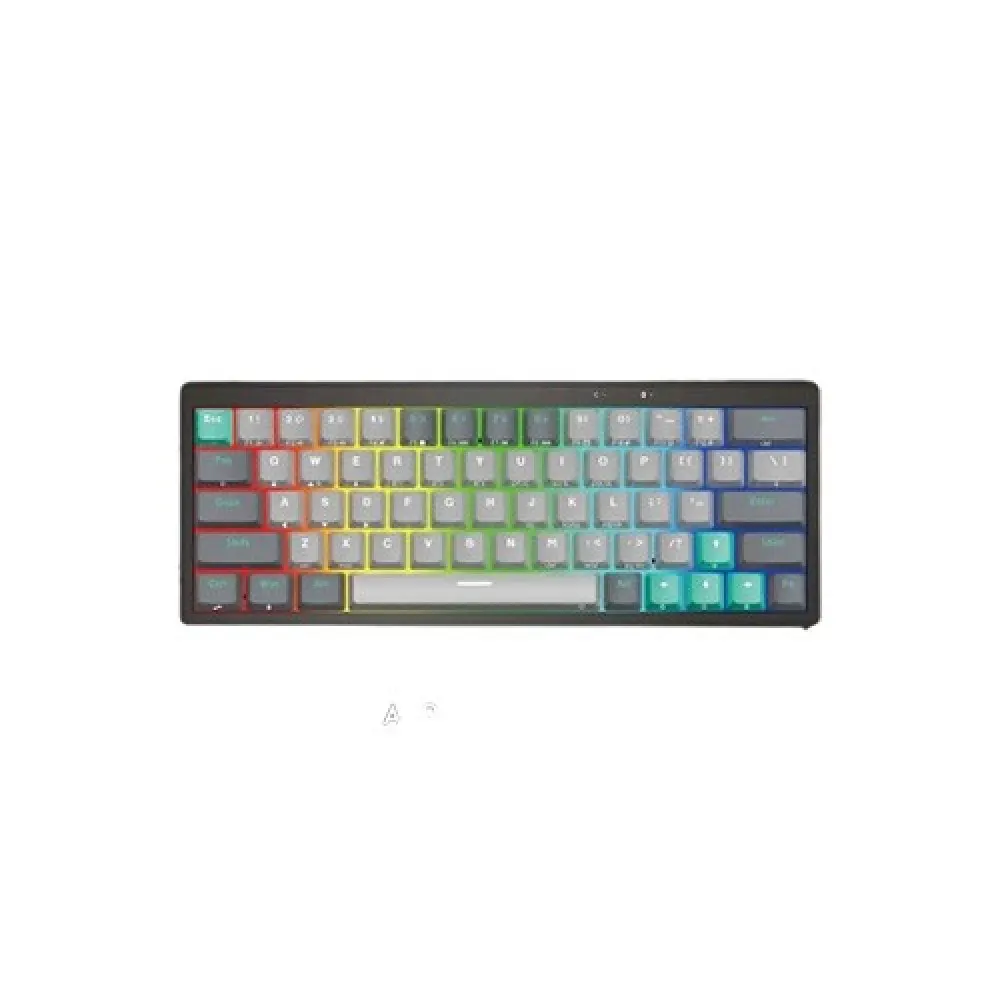 Fantech MK912 Atom PRO63 Mechanical Gaming Keyboard – 63 Keys, Wireless & Wired, Hot-Swappable Blue Switch, RGB Backlight, 2000mAh Battery, Compact & Portable – Mercury Edition