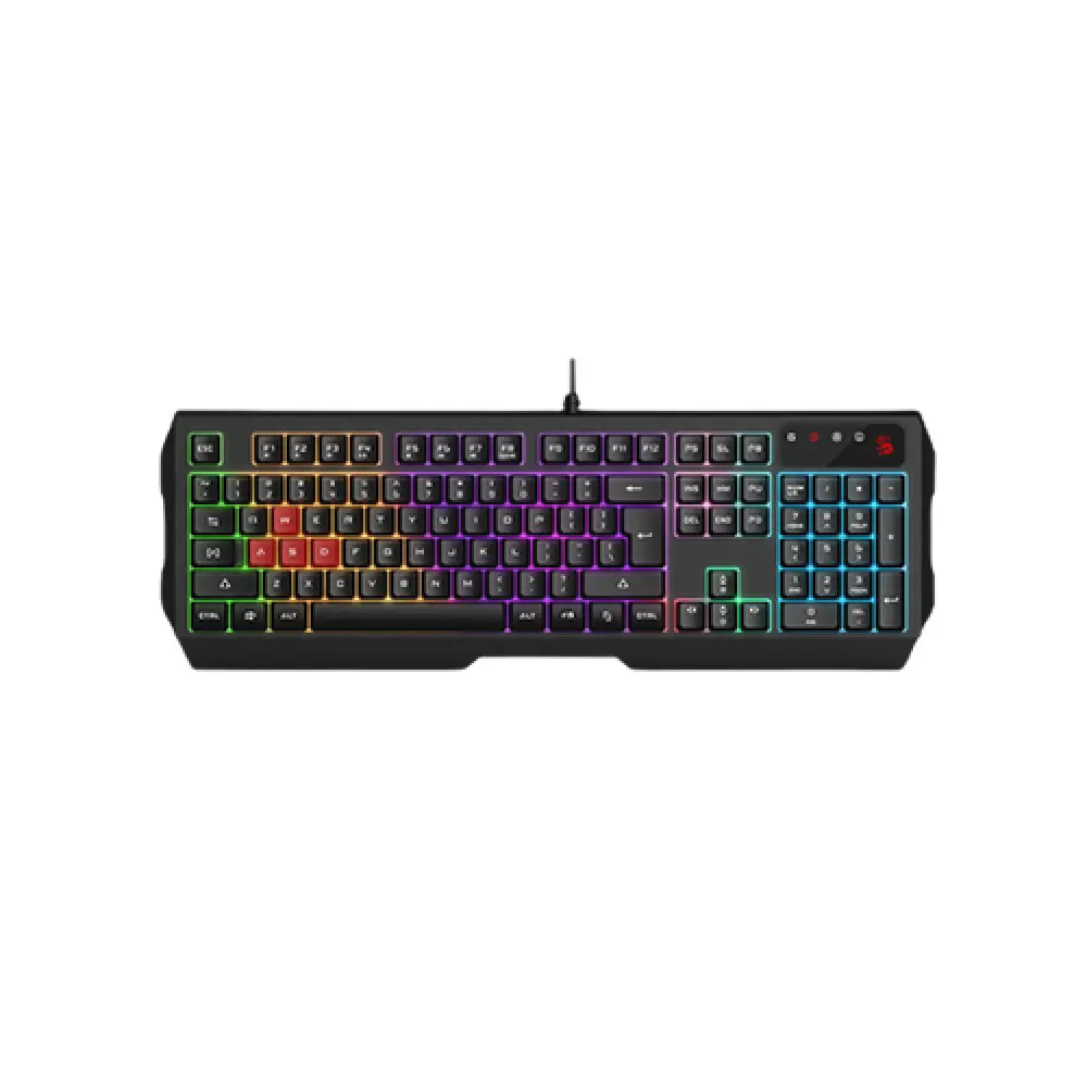 A4Tech Bloody B135N Neon RGB Gaming Keyboard | Mechanical Design with 1ms Key Response | Customizable Backlight & Multimedia Hotkeys