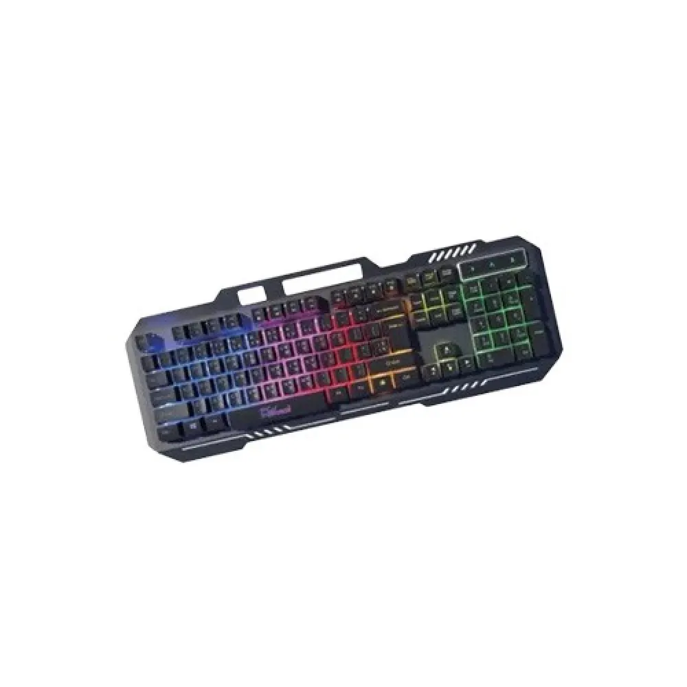 PC Power L803B Rainbow Glow RGB Gaming Keyboard (Black) - 104 Keys, Membrane Switch, Anti-Ghosting, Ergonomic Design for Enhanced Gaming Experience