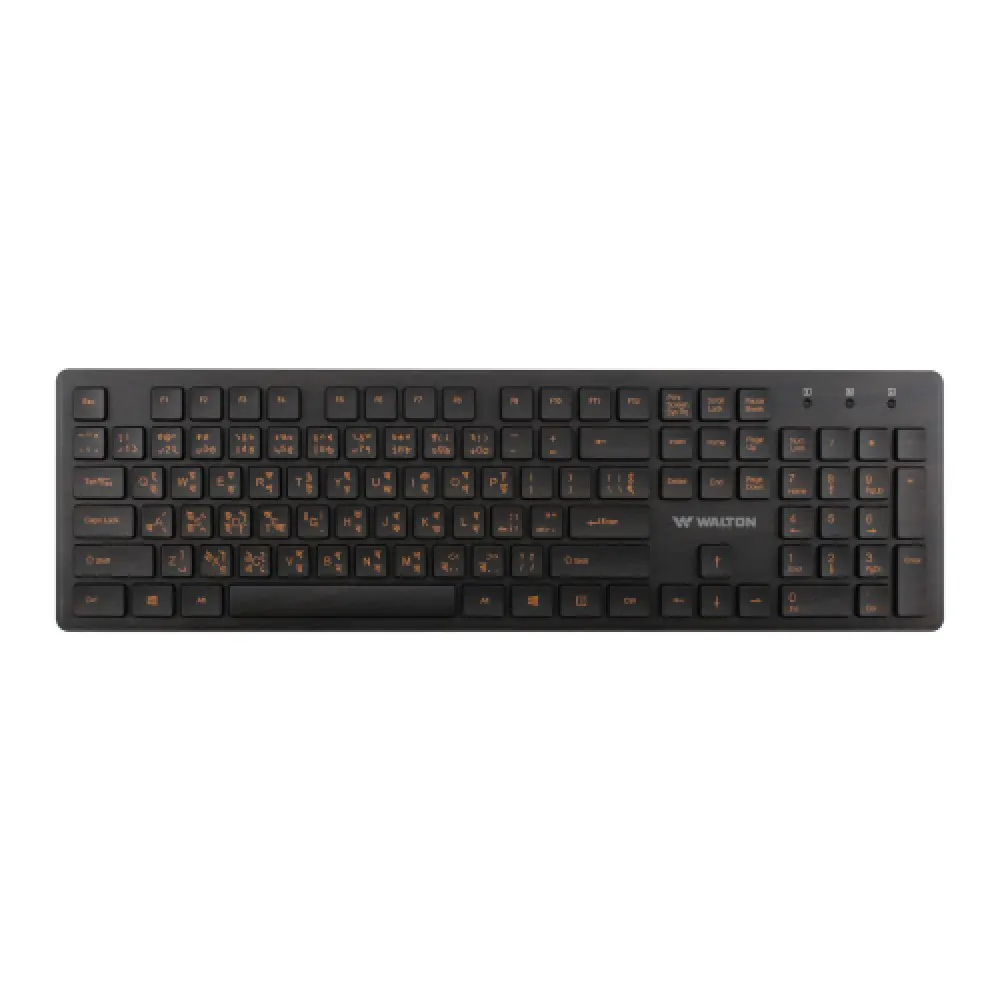 Walton WKS005RN Wireless Keyboard – 2.4G Wireless, 104 Keys, English & Bangla Layout
