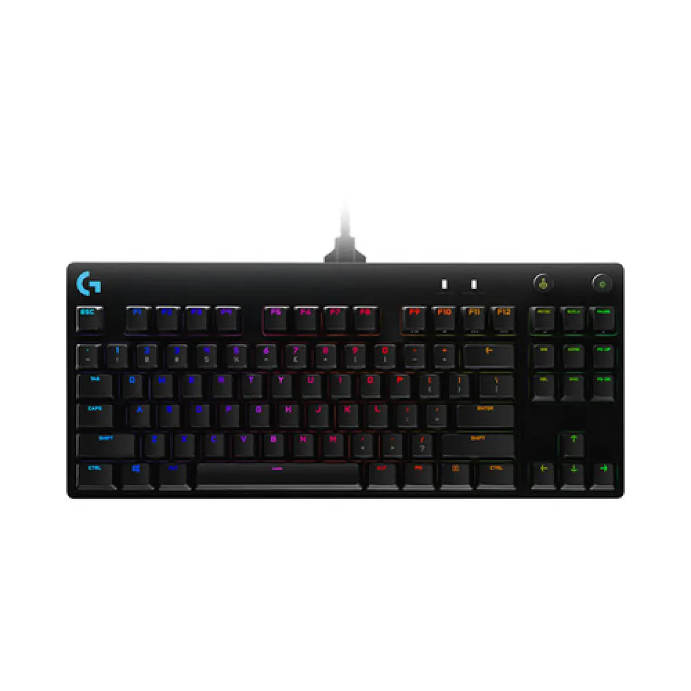 Logitech G PRO RGB Tenkeyless Mechanical Keyboard – GX Blue Switches, LIGHTSYNC RGB, Detachable Cable
