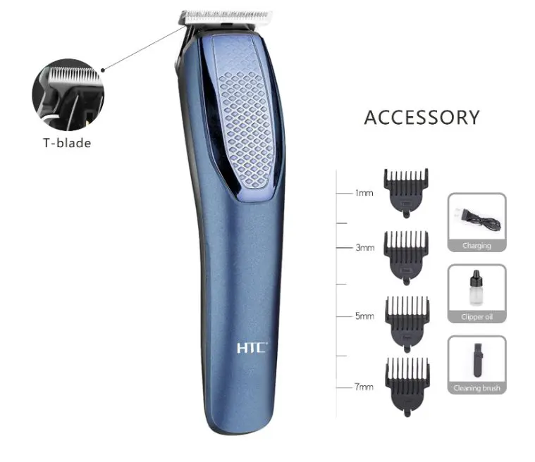 HTC AT-1210 Hair & Beard Trimmer – Rechargeable, Stainless Steel Blades, 4 Cutting Lengths, Ergonomic Design