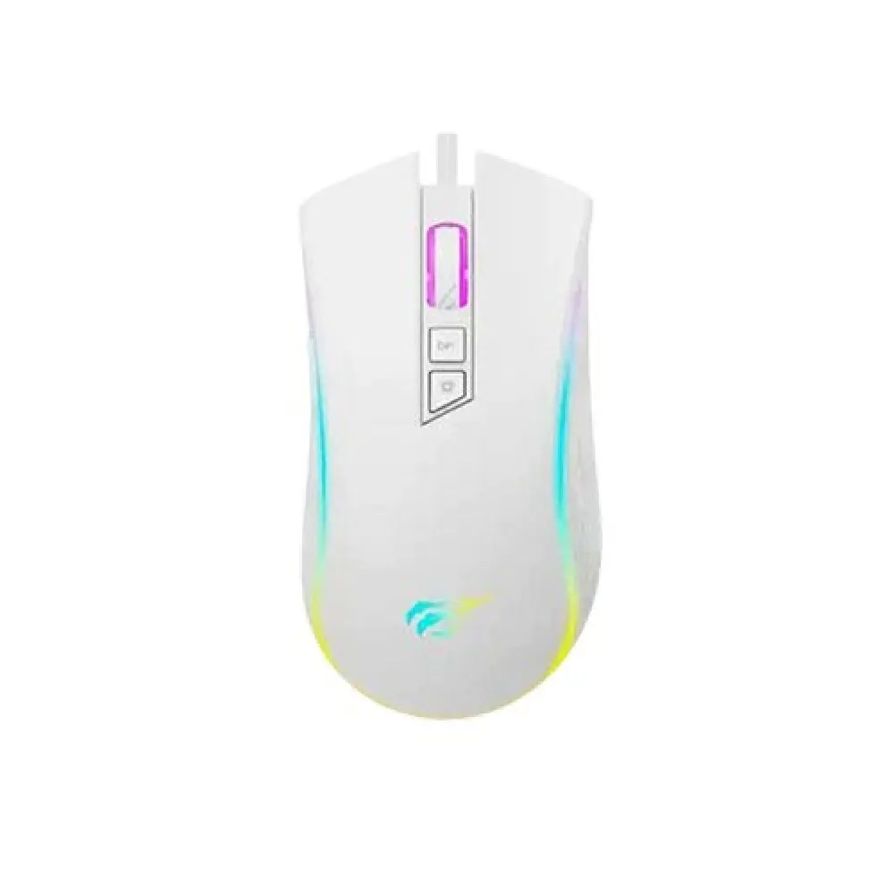 HAVIT GAMENOTE HV-MS1034 RGB Backlit Programmable Gaming Mouse – White, 4800 DPI, 7 Buttons