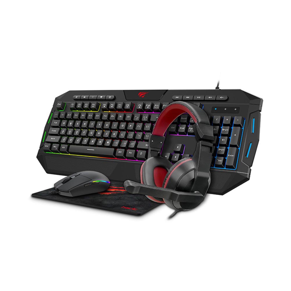 Havit KB501CM 4-in-1 RGB Gaming Combo – Keyboard, Mouse, Headset & Mouse Pad