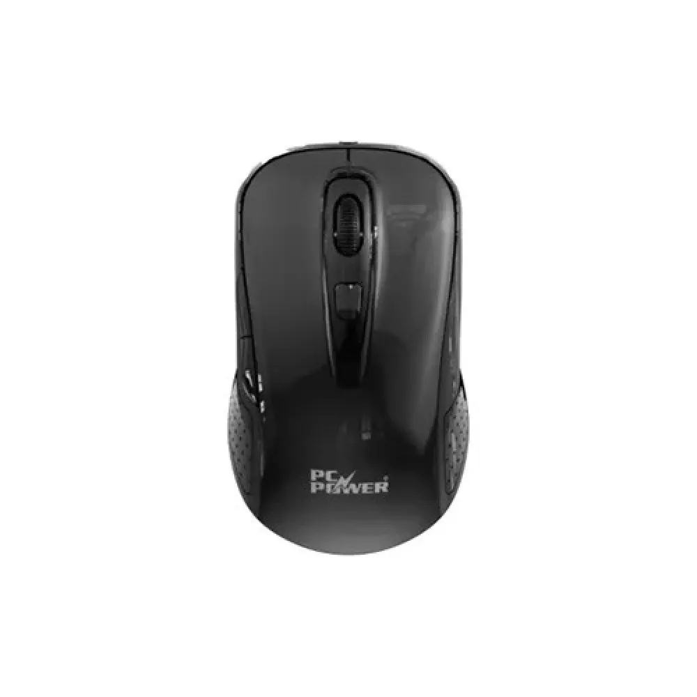 PC Power PCM-966 2.4G Wireless Mouse – Adjustable DPI, 6 Buttons, Optical Sensor (Black)