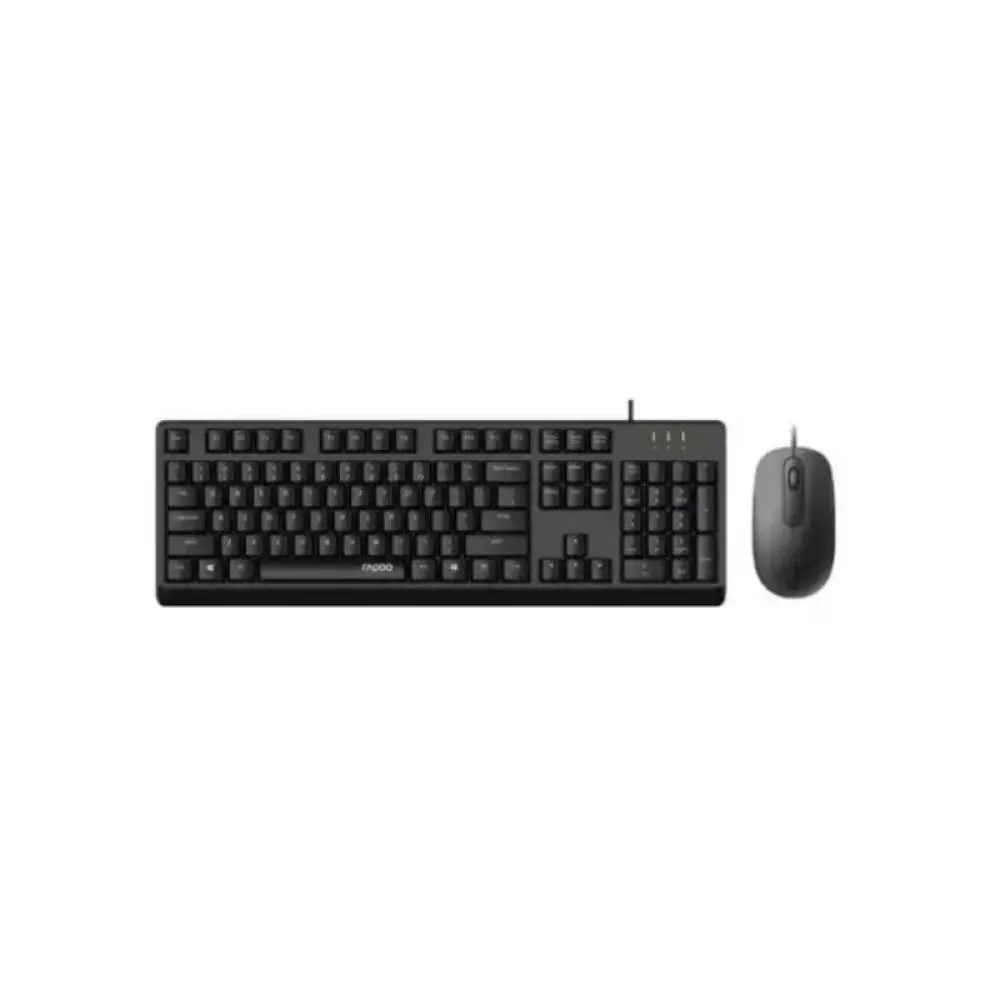 Rapoo X130 Pro Wired Keyboard & Mouse Combo - 104 Keys, 1600 DPI Optical Mouse, USB Interface, Multimedia Keys