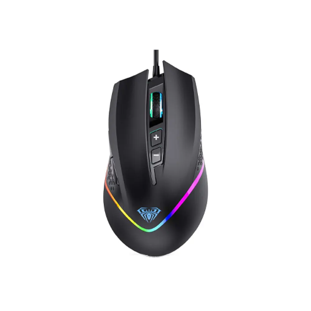 AULA F805 RGB Programmable Gaming Mouse – 6400 DPI, 7 Buttons, Wired USB, Ergonomic Design, Rechargeable