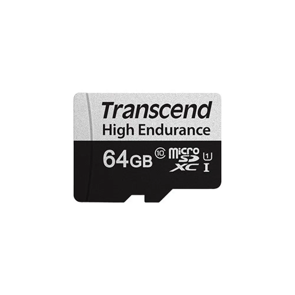 Transcend 350V UHS-I 64GB High Endurance microSDXC Memory Card – 100MB/s Read, 45MB/s Write, Ideal for Dashcams & Security Cameras