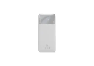 Baseus Bipow 10000mAh 20W Digital Display Fast Charging Power Bank – White | Dual USB & Type-C | Portable & Compact