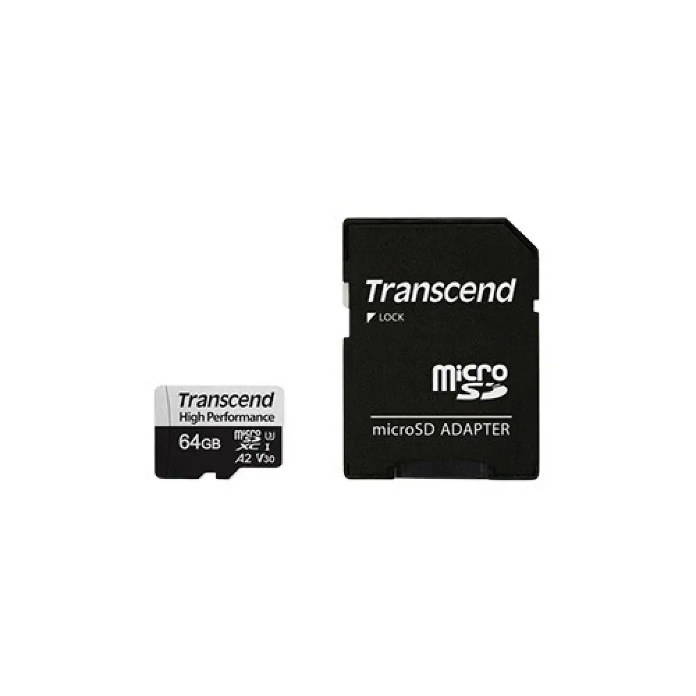 Transcend TS64GUSD330S 64GB UHS-I U3 MicroSD Memory Card – 100MB/s Read, 60MB/s Write, V30, A2 Performance