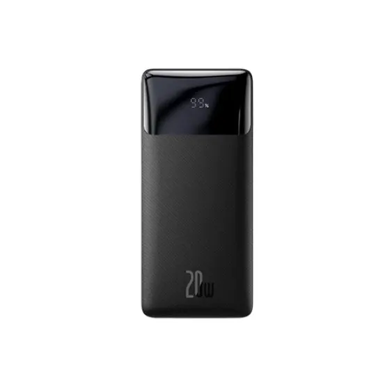 Baseus Bipow Digital Display 20W 10000mAh Power Bank – Fast Charging, USB-C, Dual USB-A, LED Display (Black)