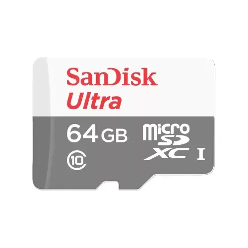 SanDisk Ultra 64GB Class-10 100Mbps Micro SDXC UHS-I Memory Card (SDSQUNR-064G-GN3MN)