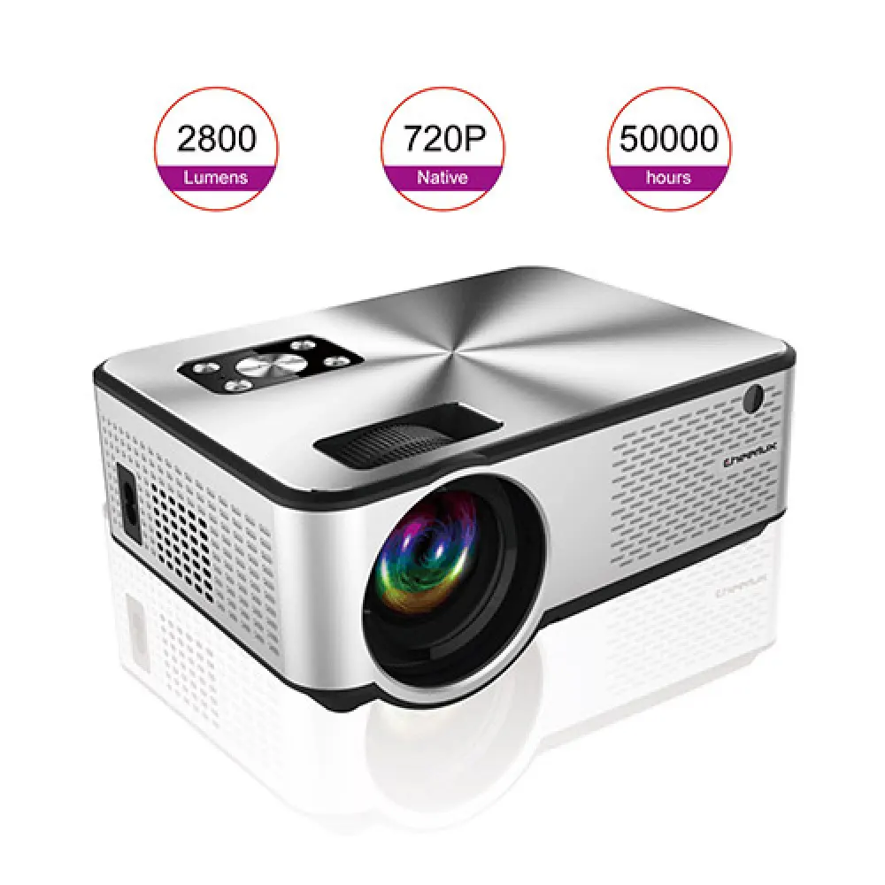 Cheerlux C9 2800 Lumens Mini Projector with Built-in TV Card – HD 720p, LED, HDMI, USB, VGA