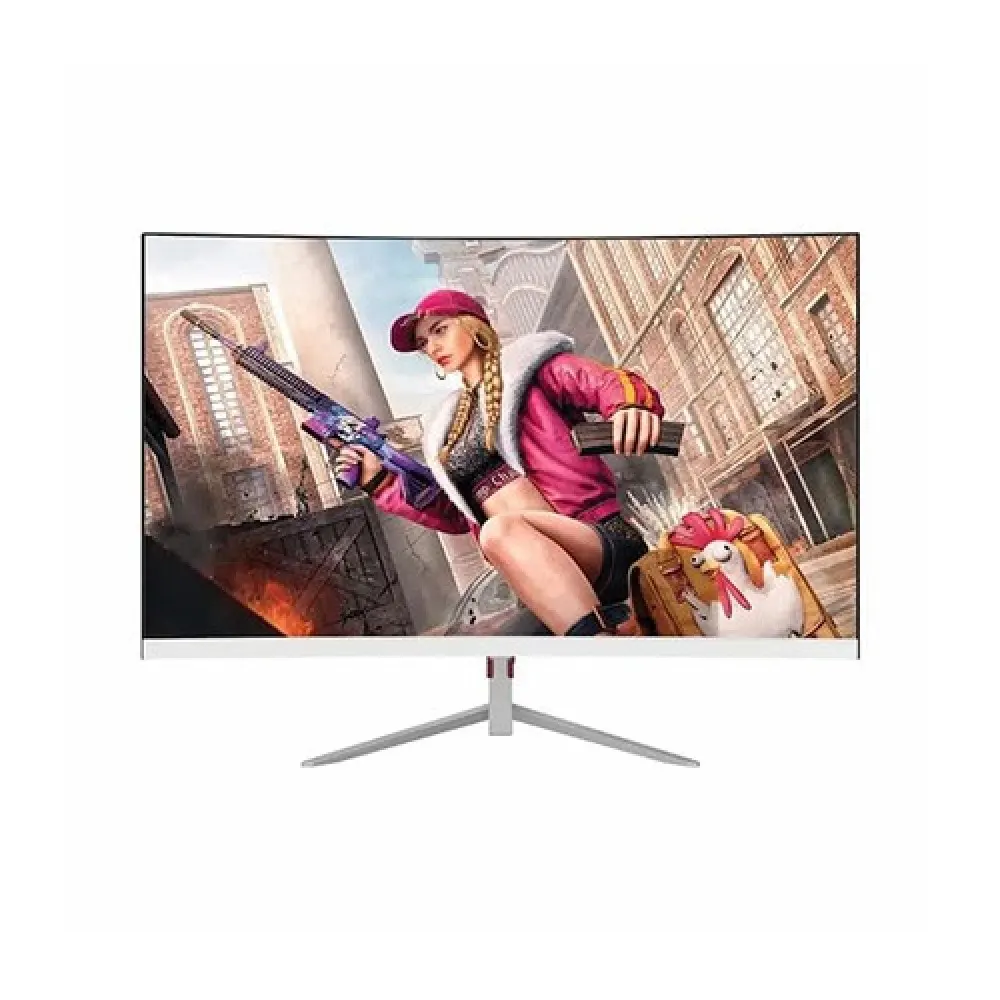 PC Power PCG24F180CW 23.8-inch 180Hz VA White Curved Borderless LED Monitor | Full HD | Fast 1ms Response