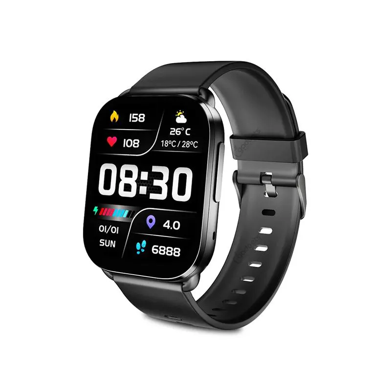 QCY Watch GS Smartwatch – 2.02" HD Display, Bluetooth Calling, 100+ Sports Modes, IPX8 Waterproof, 10-Day Battery, Proactive Health Monitoring (Grey)
