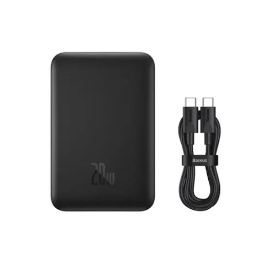 🏷 Product Title: Baseus Magnetic Mini 10000mAh 20W Wireless + Wired Fast Charging Power Bank | Compact Magnetic Design | Type-C Output | Black | PPCX030001 | 6-Month Warranty